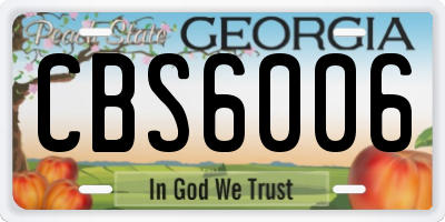 GA license plate CBS6006
