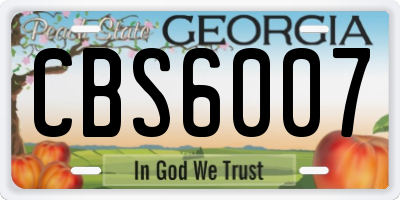 GA license plate CBS6007
