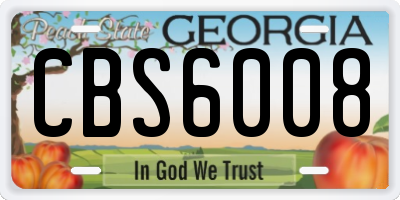 GA license plate CBS6008