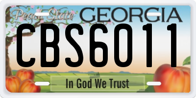 GA license plate CBS6011