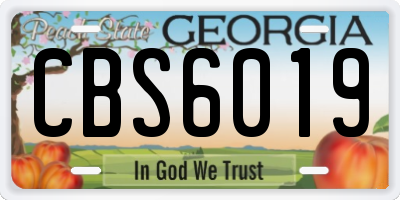 GA license plate CBS6019