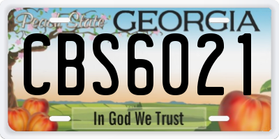 GA license plate CBS6021