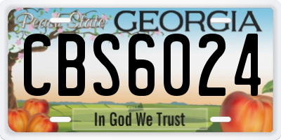 GA license plate CBS6024