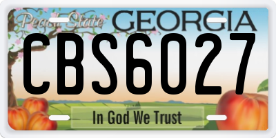 GA license plate CBS6027