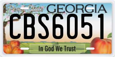 GA license plate CBS6051