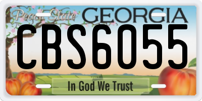 GA license plate CBS6055