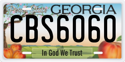 GA license plate CBS6060