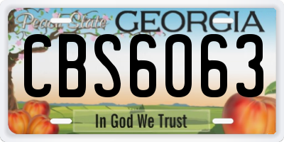 GA license plate CBS6063