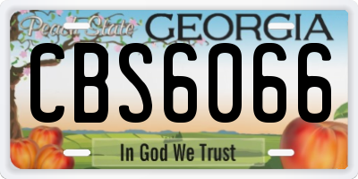 GA license plate CBS6066