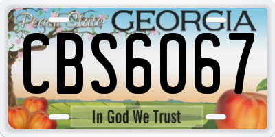 GA license plate CBS6067