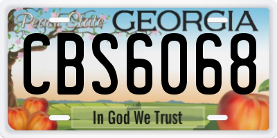 GA license plate CBS6068