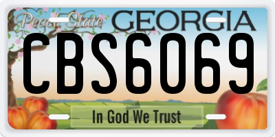 GA license plate CBS6069