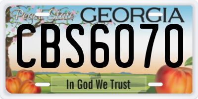 GA license plate CBS6070