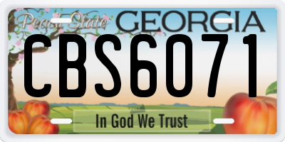 GA license plate CBS6071