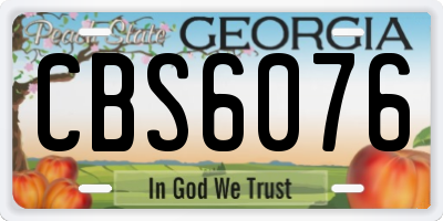 GA license plate CBS6076