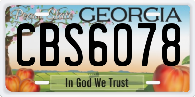 GA license plate CBS6078