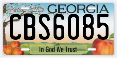 GA license plate CBS6085