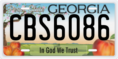 GA license plate CBS6086