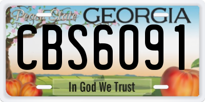GA license plate CBS6091