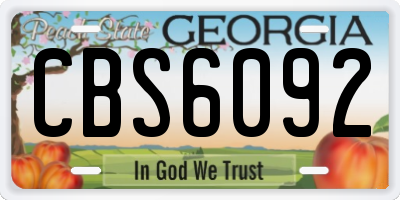 GA license plate CBS6092