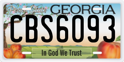 GA license plate CBS6093