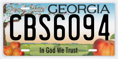 GA license plate CBS6094