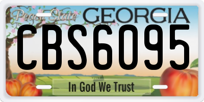 GA license plate CBS6095