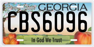 GA license plate CBS6096