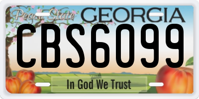 GA license plate CBS6099