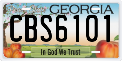GA license plate CBS6101