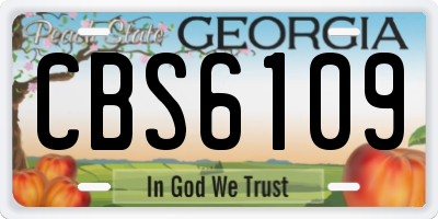 GA license plate CBS6109