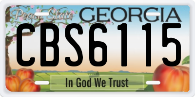 GA license plate CBS6115