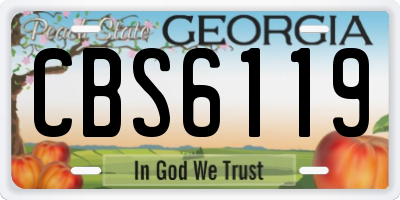 GA license plate CBS6119