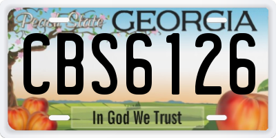 GA license plate CBS6126