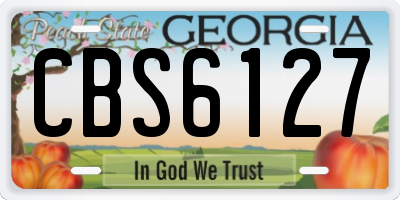 GA license plate CBS6127