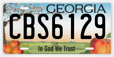 GA license plate CBS6129