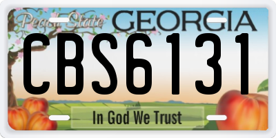 GA license plate CBS6131