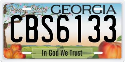 GA license plate CBS6133
