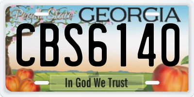 GA license plate CBS6140