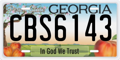 GA license plate CBS6143
