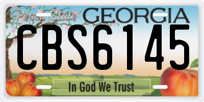 GA license plate CBS6145