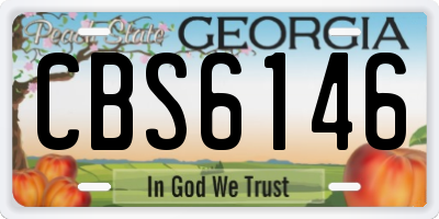 GA license plate CBS6146