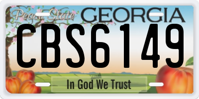 GA license plate CBS6149