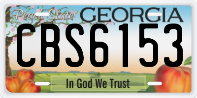 GA license plate CBS6153