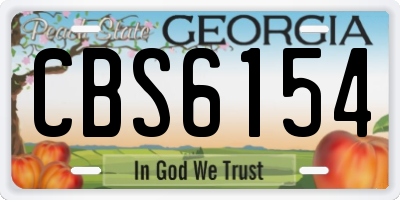 GA license plate CBS6154