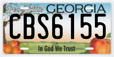GA license plate CBS6155