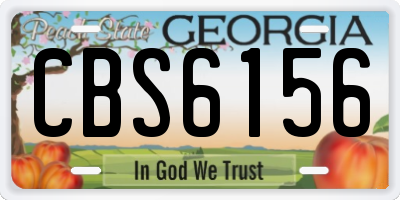 GA license plate CBS6156