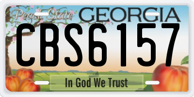 GA license plate CBS6157