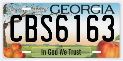 GA license plate CBS6163