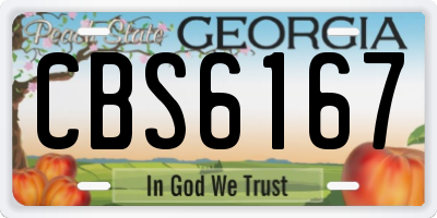 GA license plate CBS6167